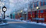 town in winter